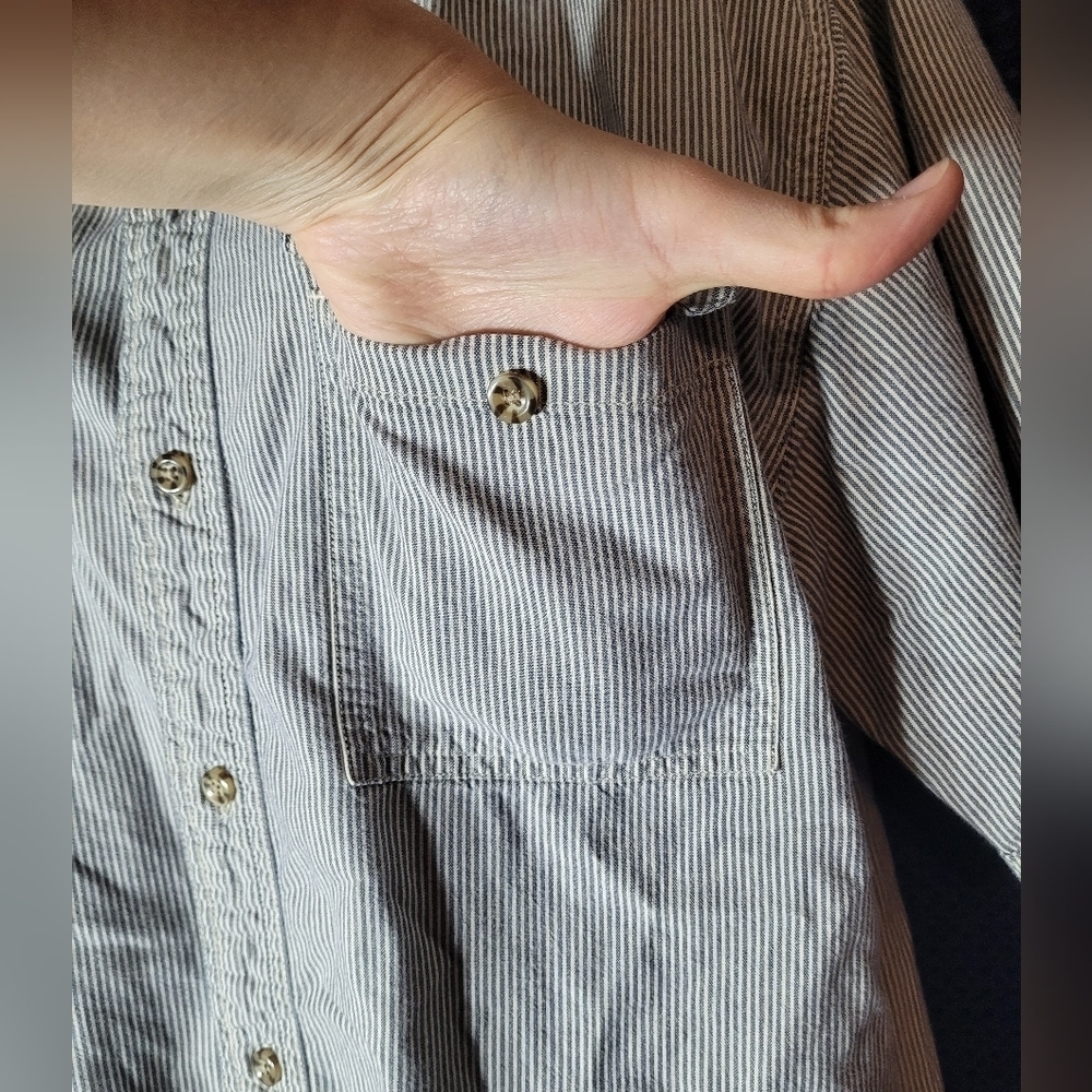 Sold! Carhartt 100% Cotton Short Sleeve Button Down Shirt sz L - Picture 4 of 9
